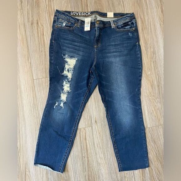 LOVESICK Stretch Dark Rinse Jeans‎ (Size: 22) - Picture 1 of 5